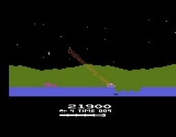 une photo d'Ã©cran de Moon Patrol sur Atari 2600
